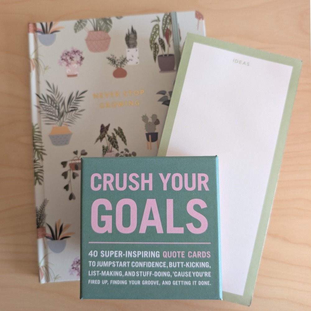 Threshold Journal Notepad & Crush Your Goals Quote Cards Stationery Bundle Set